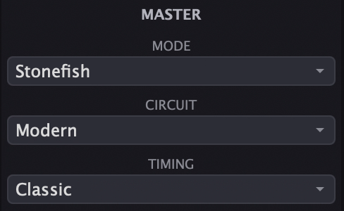 MODE, CIRCUIT and the new TIMING switch in the master section of the KA-303