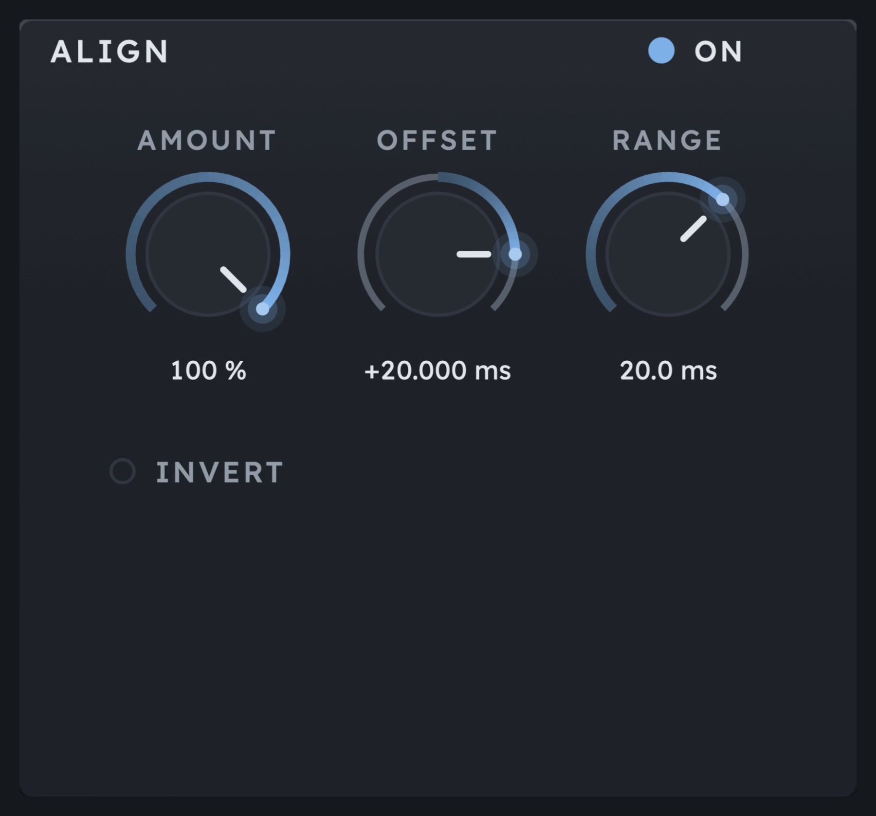 ALIGN with an OFFSET of 20 ms