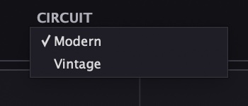 CIRCUIT menu with Modern and Vintage